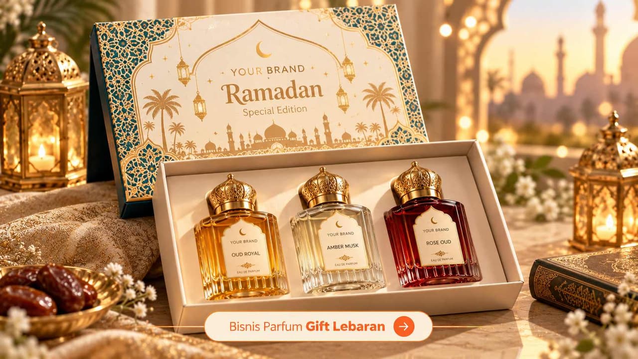 Gift set parfum edisi Ramadan aroma oud amber dan musk