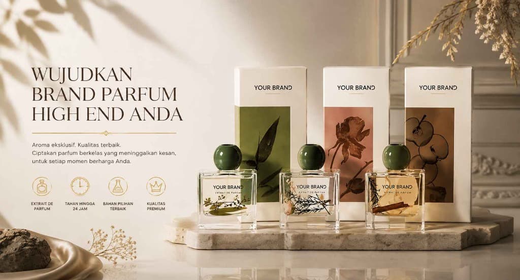 Kemasan botol dan box parfum mewah custom Dreamlab