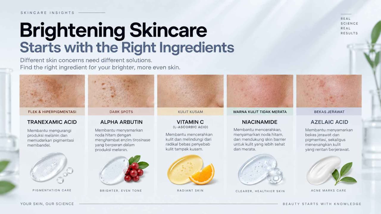 5 Hero Ingredient Terbaik untuk Produk Brightening Skincare Dreamlab