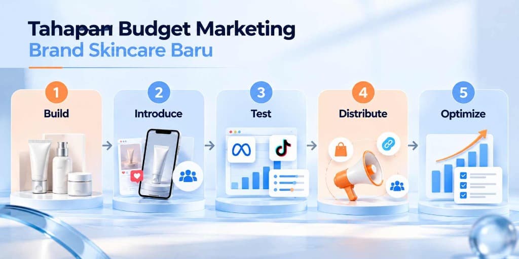 5 Tahapan Budget Marketing Brand Skincare Baru: Build, Introduce, Test, Distribute, Optimize