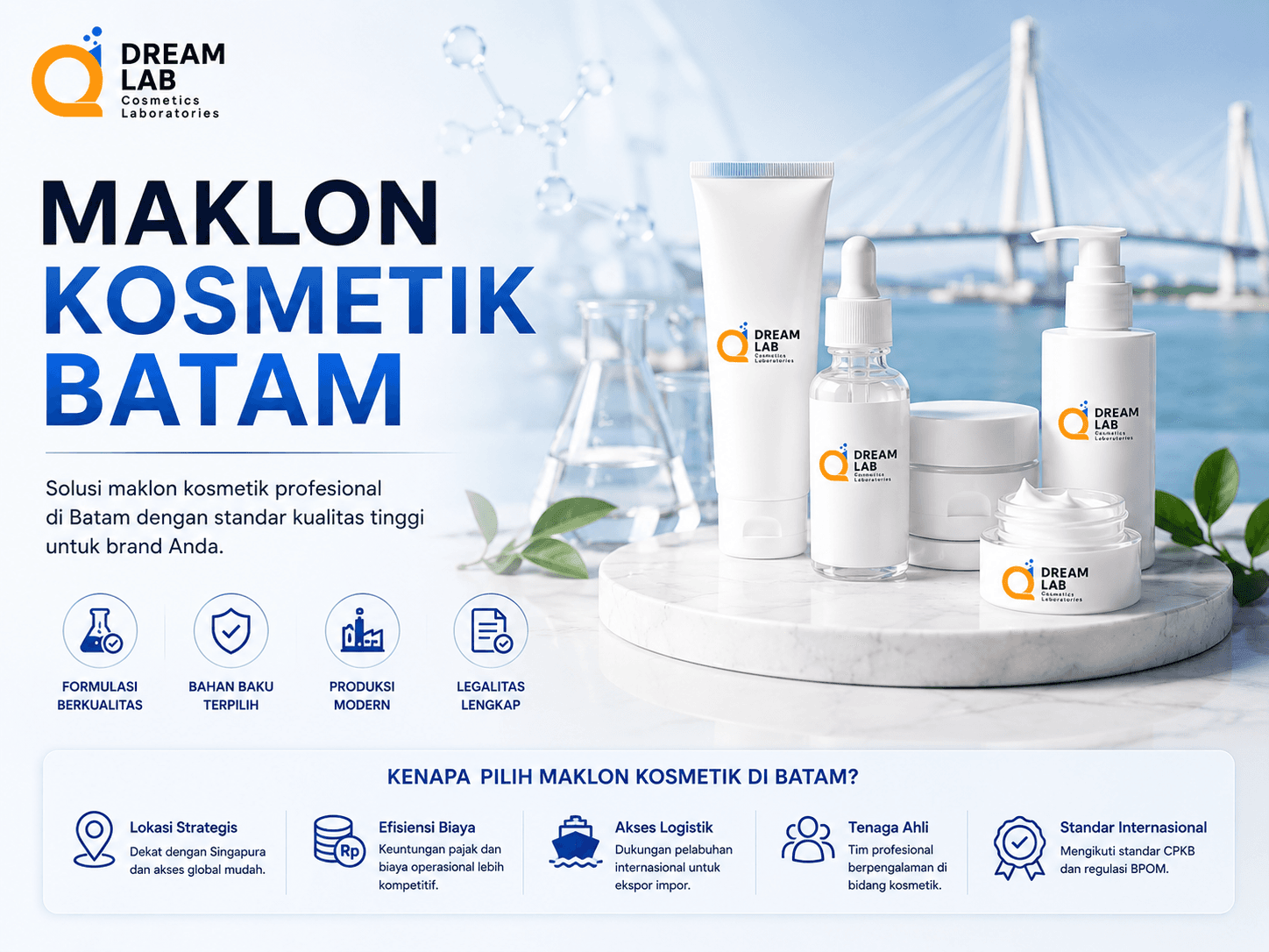 Pabrik Skincare Batam Terlengkap OEM, ODM, BPOM & Halal dengan Free Konsultasi
