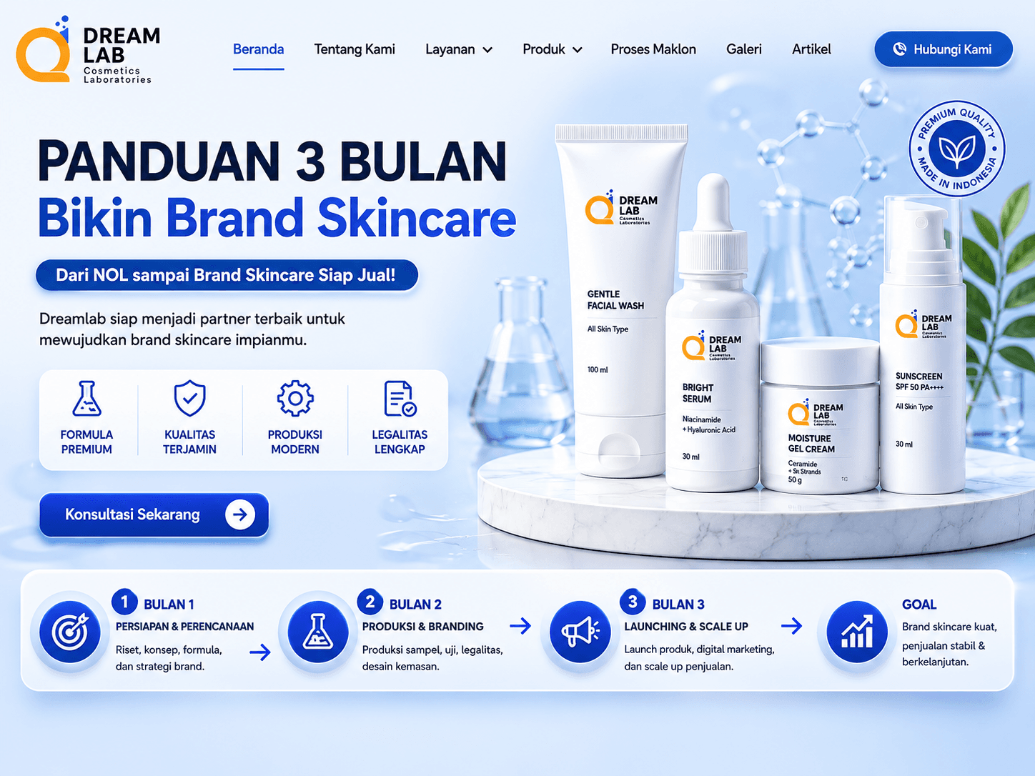 Berapa Lama Membuat Brand Skincare Sendiri? Dreamlab Bisa 90 Hari