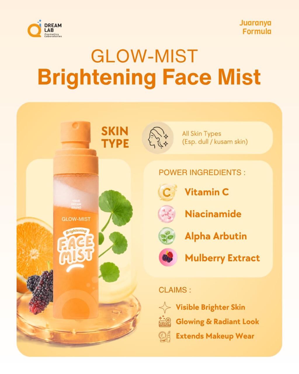 GLOW-MIST brightening face mist maklon kosmetik Dreamlab